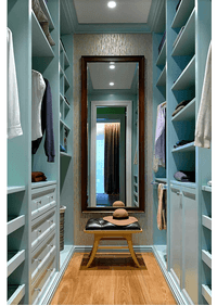 Параллельная гардеробная комната с большим зеркалом Симферополь