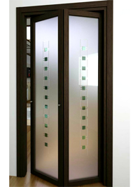 Складные двери гармошка с матовым стеклом Симферополь
